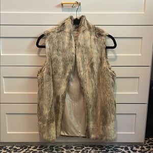 BCBGeneration Faux Fur Vest in Beige
